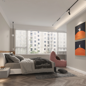 現(xiàn)代簡約臥室效果圖